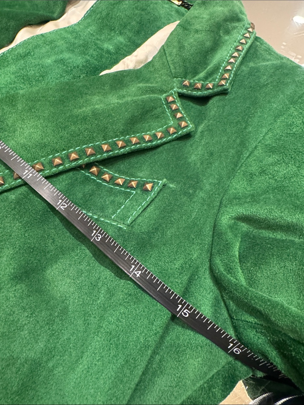 Roberto Cavalli Archival Runway Emerald Green Suede Studded Mermaid Jacket - Picture 17 of 17